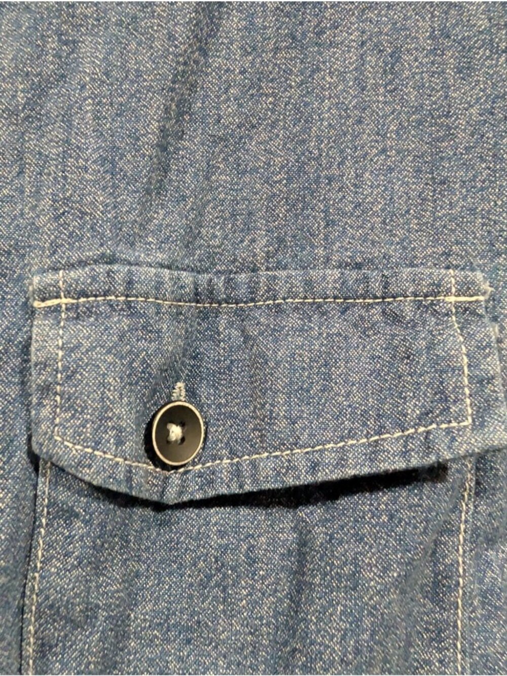 Taylor Stitch Blue Denim Utility Shirt Sz 42 Men's Long Sleeve Button Up - Picture 10 of 16